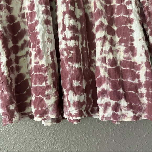 Womens Gypsies & Moondust Tie-dye Top Blouse Boho Shirt Size L Pink & White NWT - Picture 2 of 10